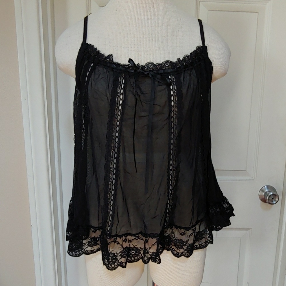 NWT VS black mesh babydoll